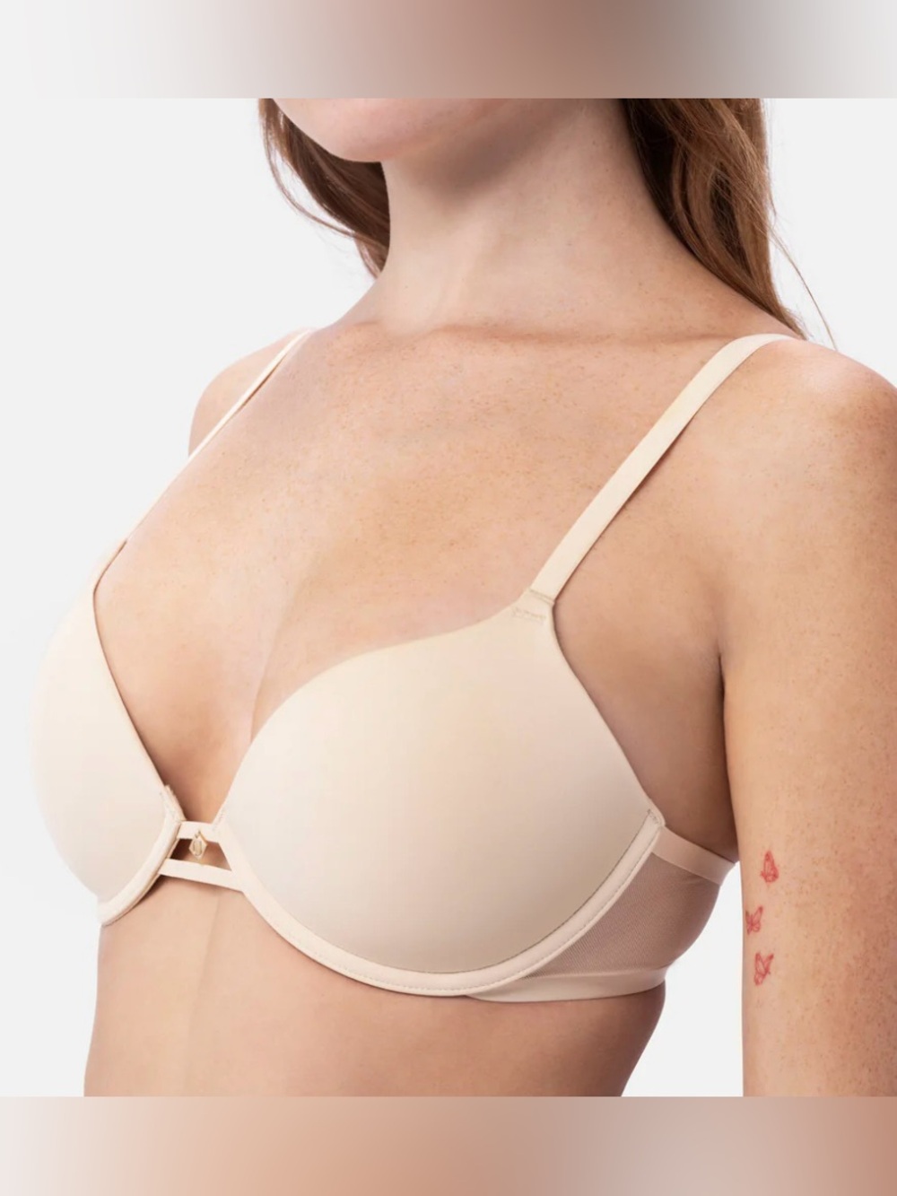 New Underoutfit No Gap Demi Mesh Wing Bra In Sand Size M